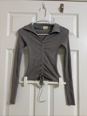 Women’s Grey Tight Long Sleeve Top